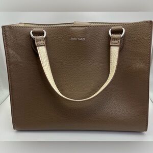 Anne Klein Tan and Cream Tote Bag